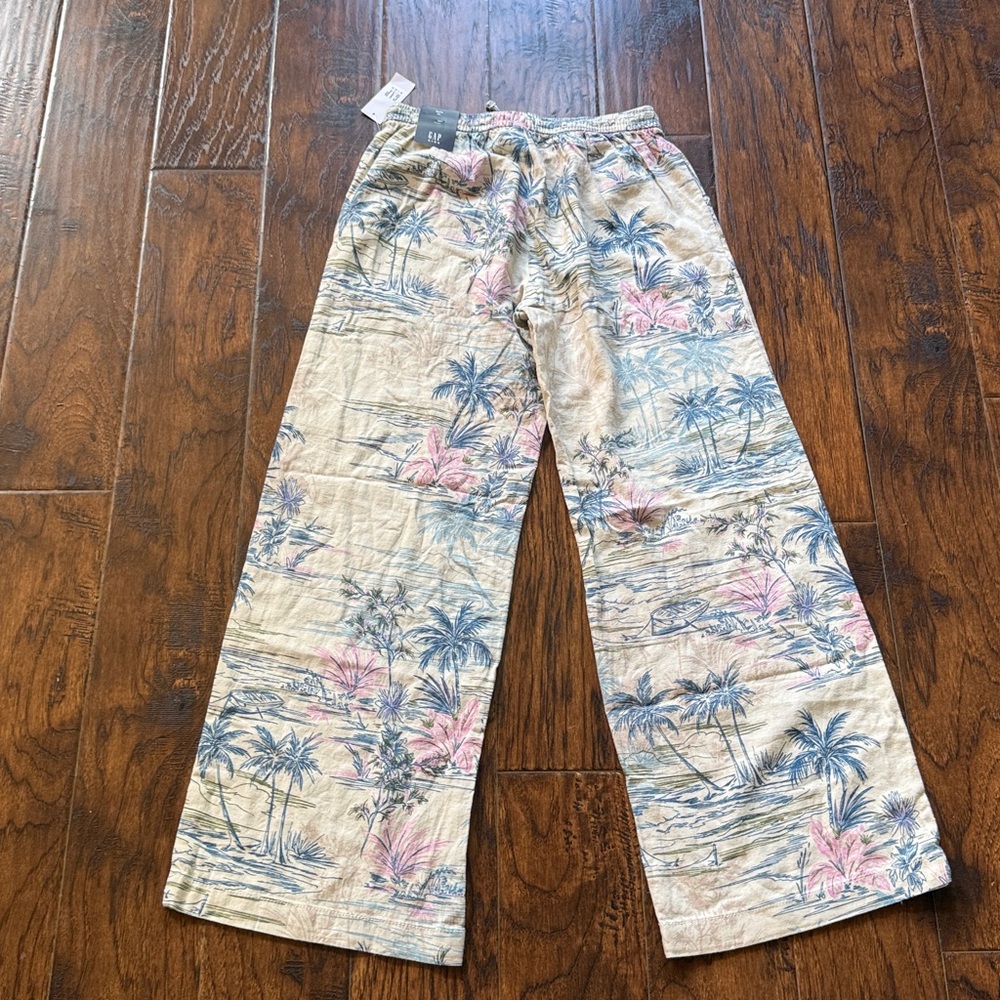 NWT!! GAP Kids girls Tropical Wide-Leg Linen Blend Pants in size XL/12 - Picture 8 of 10